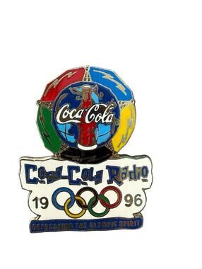 Olympic Pin 1996 Atlanta Coca Cola Radio Refreshing The Olympic Spirit